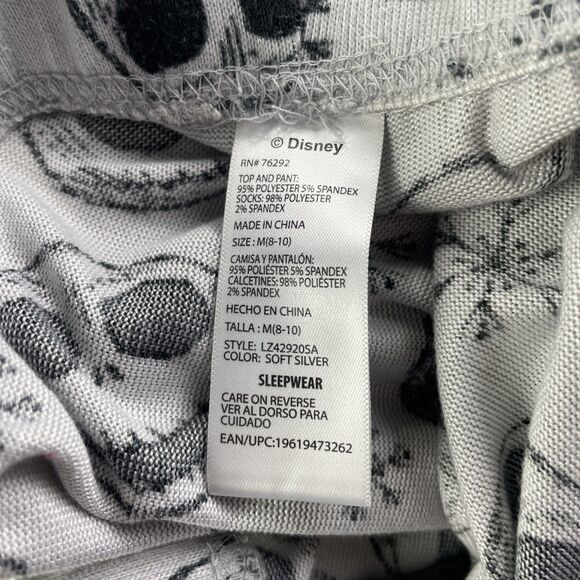 Jack Skellington Sleepwear Youth Medium Gray Black Nightmare Before Christmas - Picture 11 of 13